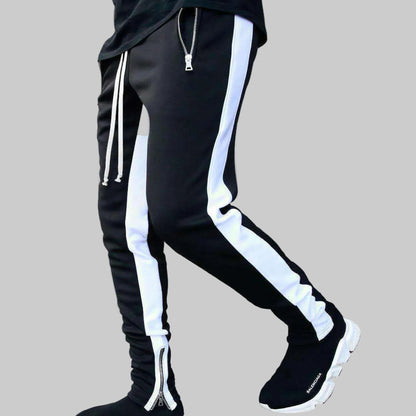 Mens Street Track Runner Pants- Light Weight Track Pants With Strecth