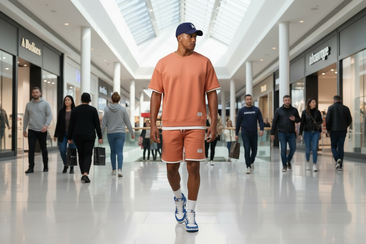 Lux Waffle Lounge Set- Lightweight Casual Men's Polyester Set