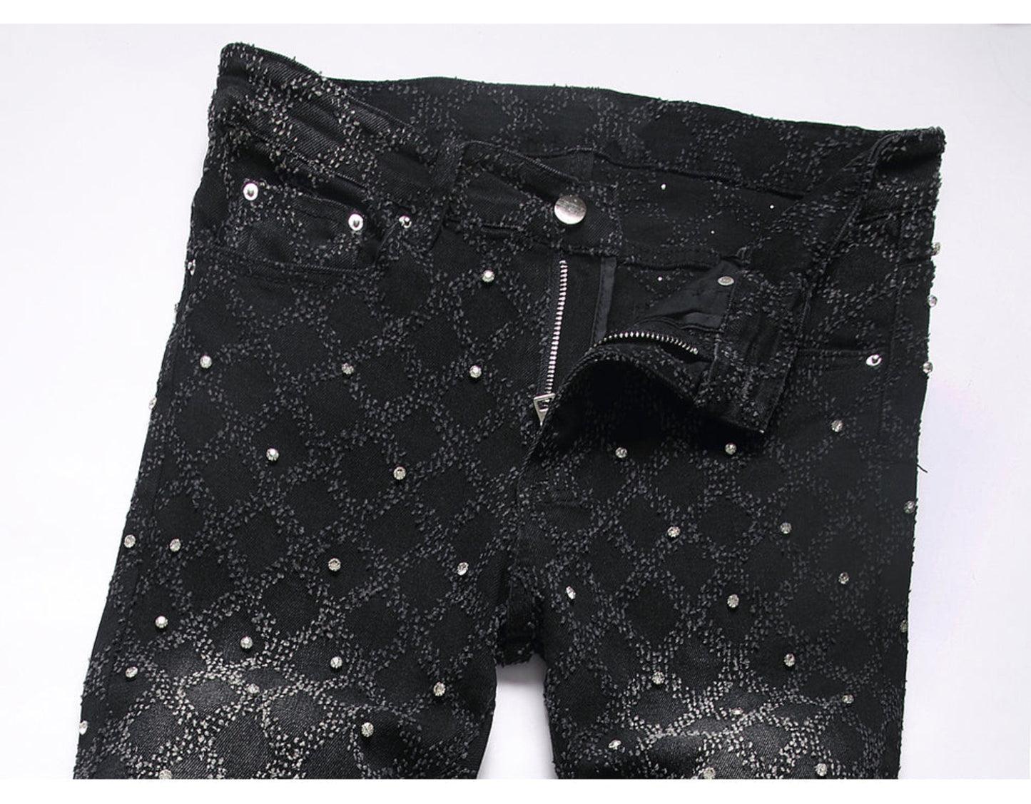 Diamond Studded Lux Denim Jeans